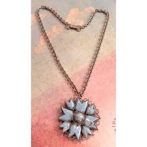 VTG 70’s Filigree Silver & Turquoise‎ Gem Necklace